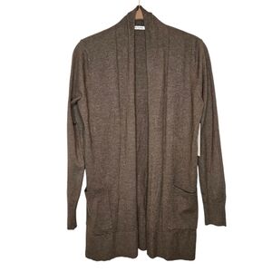 Pink Clover Open Front Pocket Cardigan Dark Olive Green Size Small